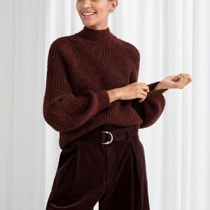 & Other Stories Alpaca Turtleneck Sweater Red Size Medium